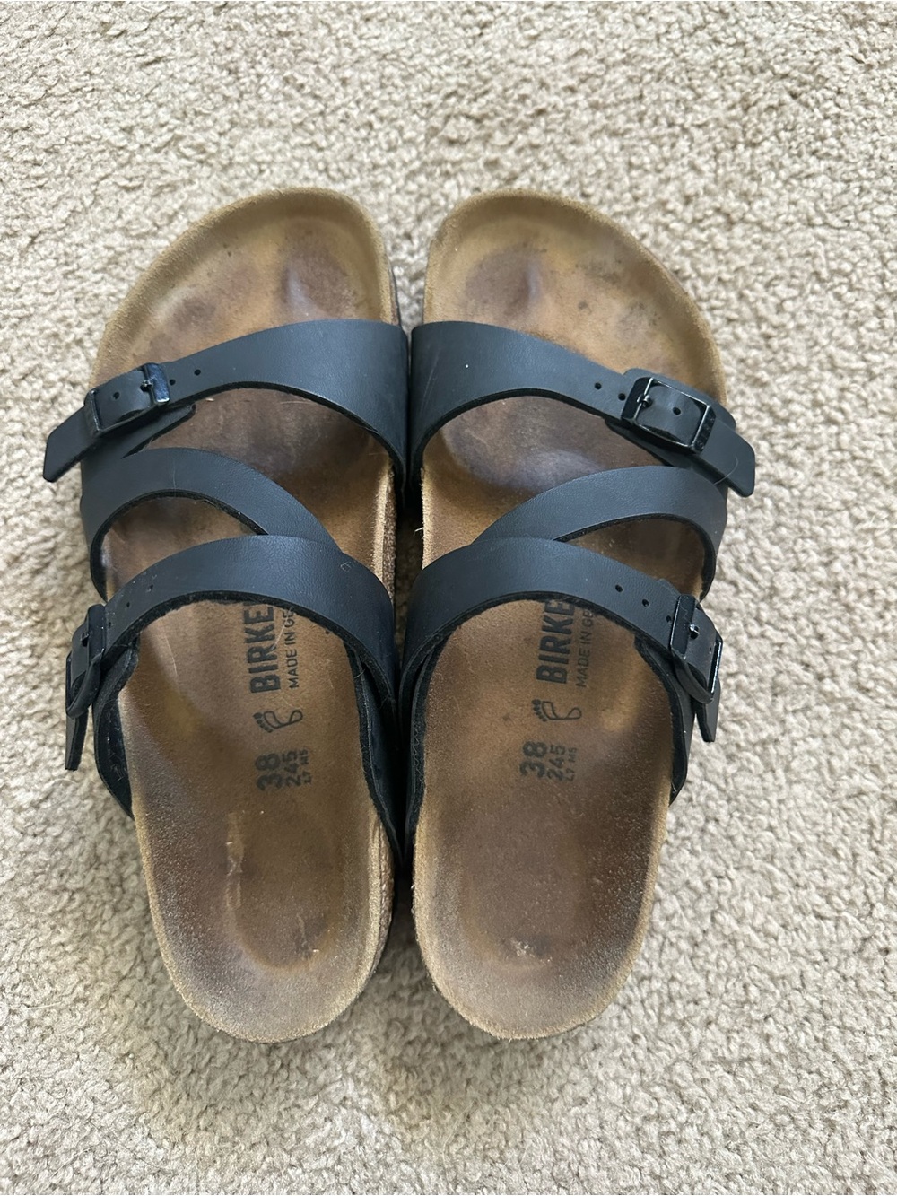 Birkenstock Women’s Black Triple-Strap Sandals with Buckles